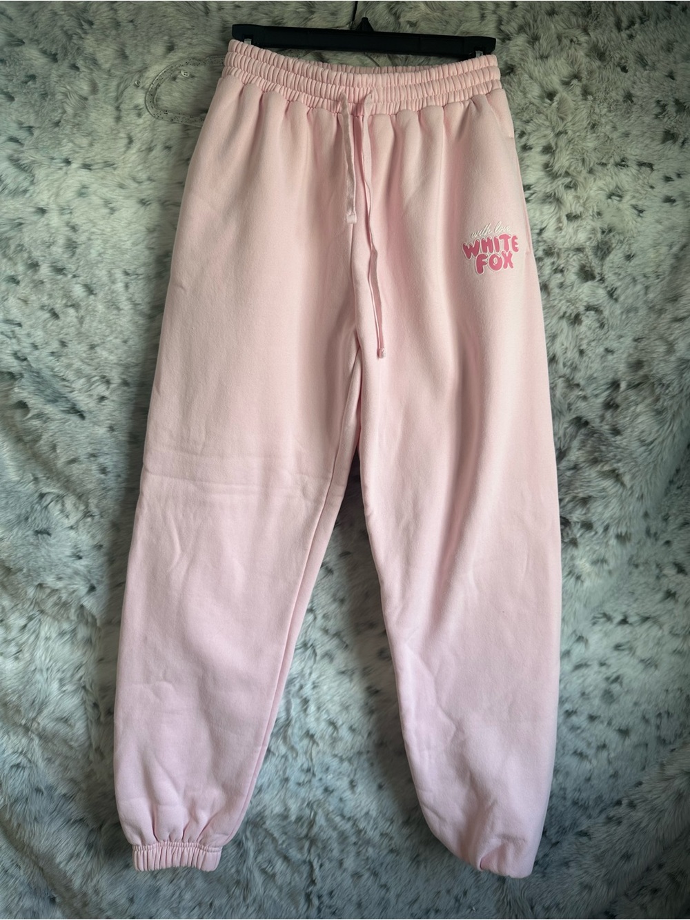 White Fox Boutique Light Pink Logo Joggers